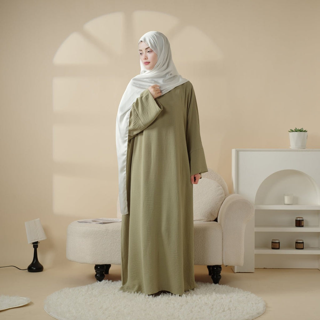 Simple Vintage Pleated Abaya (MA042) Mariam's Collection