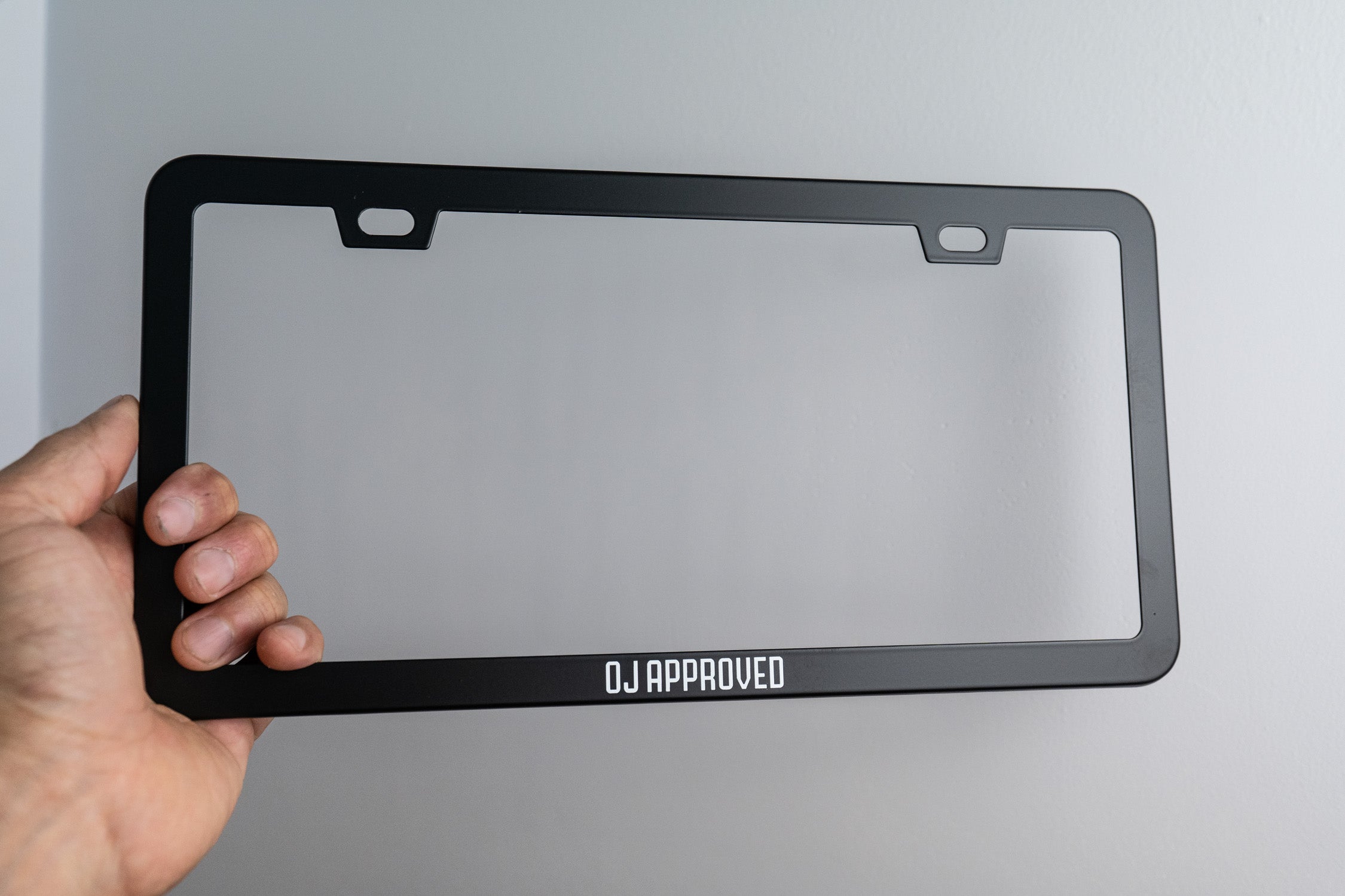 Slim "OJ Approved" License Plate Frame (Pair) StickerFab