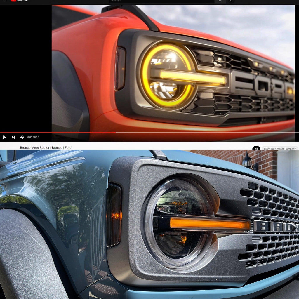 Smoked Sidemarker Overlays (Front Only) - 2021+ Bronco (ALL) StickerFab