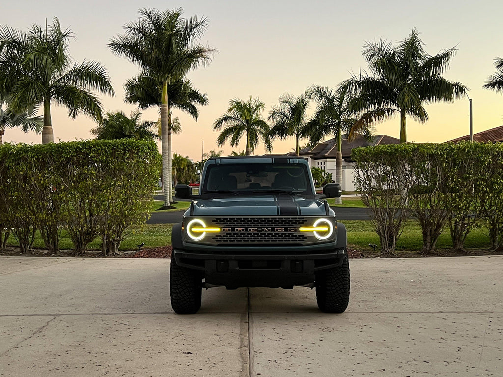 Smoked Signature DRL Bar Overlays - 2021+ Bronco (Signature Headlights) StickerFab