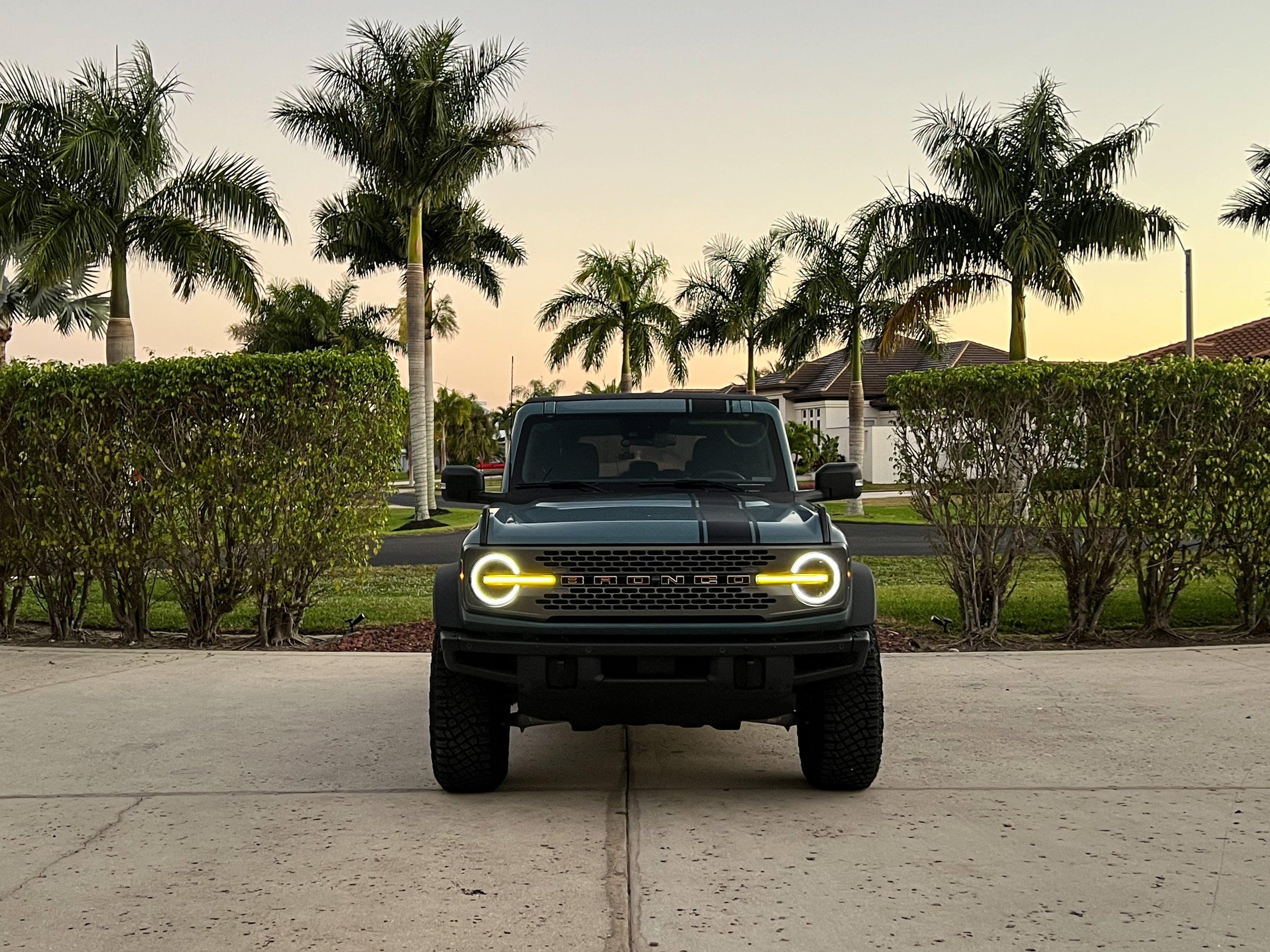 Smoked Signature DRL Bar Overlays - 2021+ Bronco (Signature Headlights) StickerFab