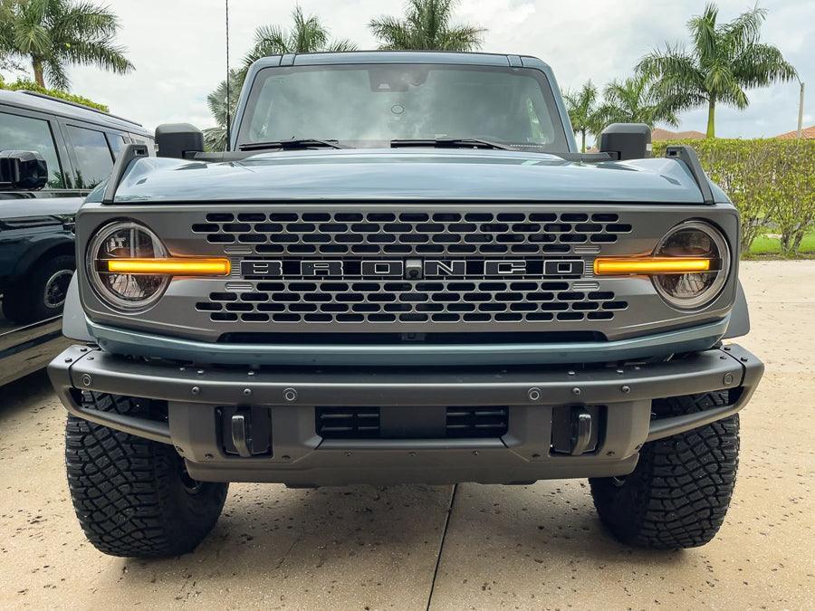 Smoked Signature DRL Bar Overlays - 2021+ Bronco (Signature Headlights) StickerFab