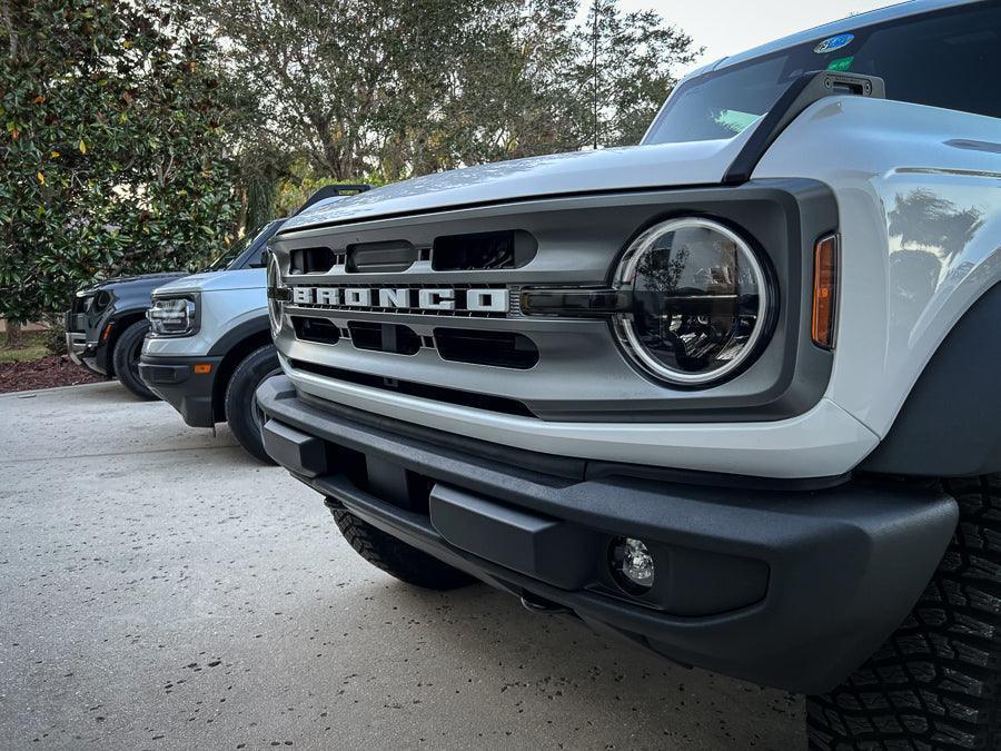 Smoked Signature Style Light Bar Overlays - 2021+ Bronco (Standard Headlights) StickerFab