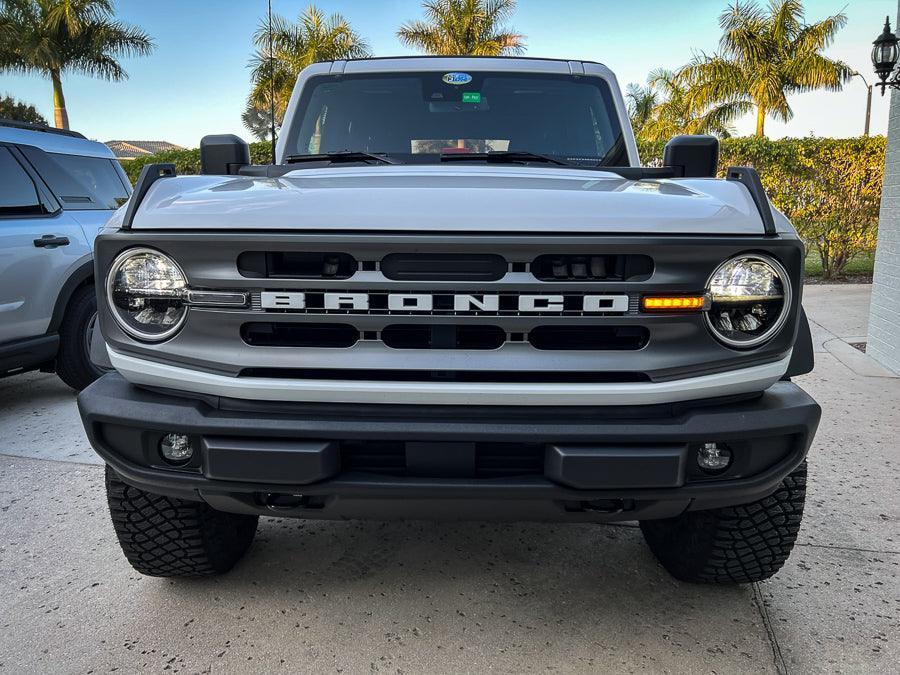 Smoked Signature Style Light Bar Overlays - 2021+ Bronco (Standard Headlights) StickerFab