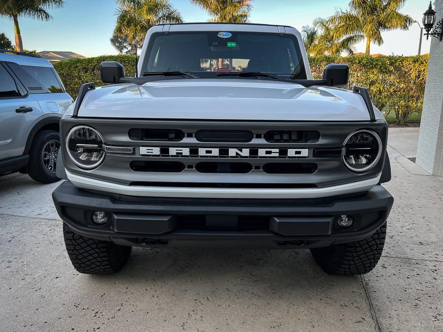 Smoked Signature Style Light Bar Overlays - 2021+ Bronco (Standard Headlights) StickerFab