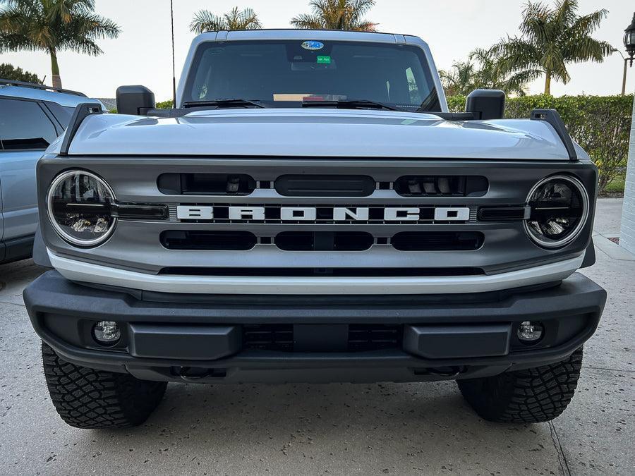 Smoked Signature Style Light Bar Overlays - 2021+ Bronco (Standard Headlights) StickerFab