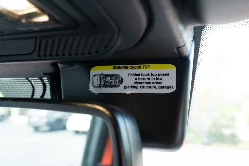 Soft Top Warning Labels - 2021+ Bronco StickerFab