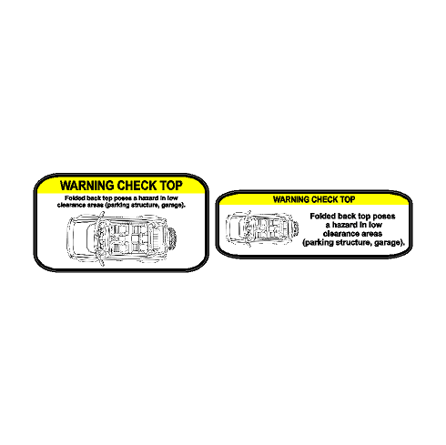 Soft Top Warning Labels - 2021+ Bronco StickerFab