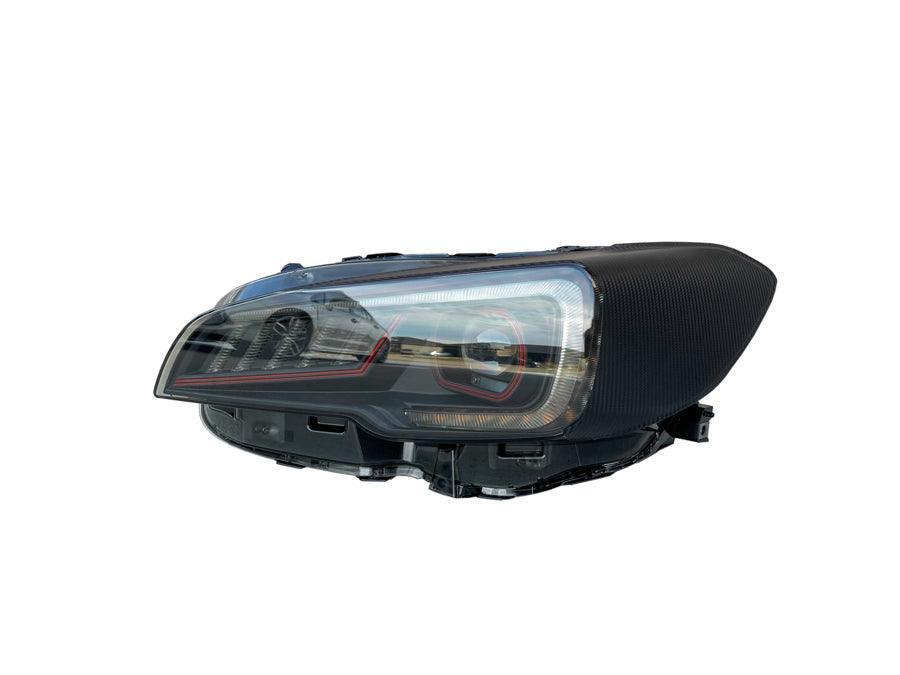 Special Edition Dark Smoke Carbon Fiber SubiSpeed Headlight Overlays - 2015-2021 WRX / STI StickerFab