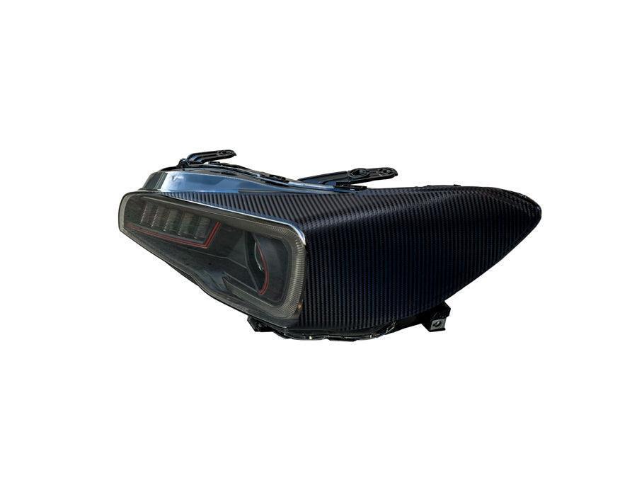 Special Edition Dark Smoke Carbon Fiber SubiSpeed Headlight Overlays - 2015-2021 WRX / STI StickerFab