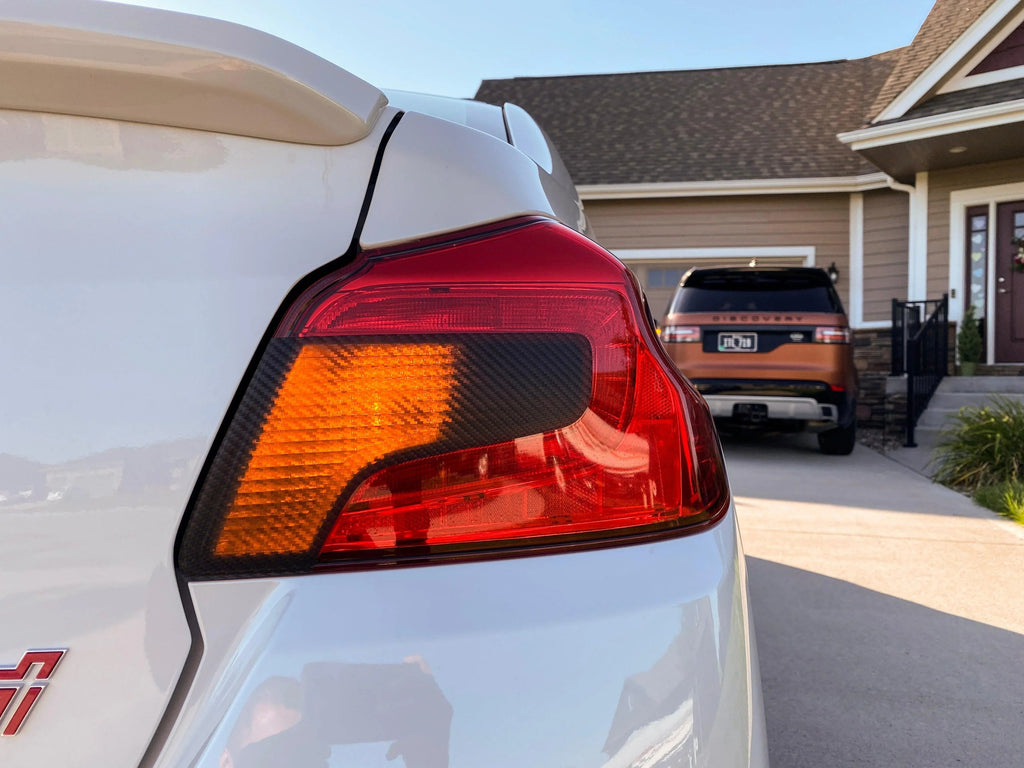 Special Edition Dark Smoke Carbon Fiber Tail Light Overlays - 2015+ WRX / STI StickerFab