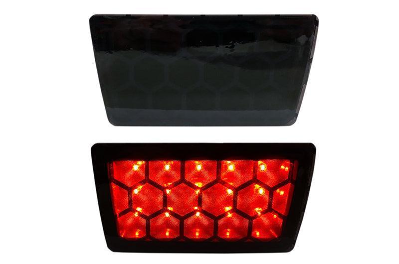 Special Edition Dark Smoke Honeycomb F1 / Rear Fog Light Overlay  - 2015-2024 Subaru WRX / STI StickerFab