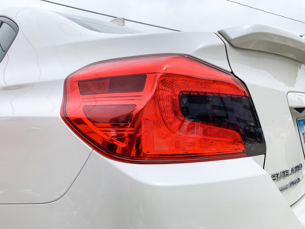 Special Edition Dark Smoke Honeycomb Tail Light Overlays - 2015-2021 WRX / STI StickerFab