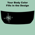 Stealth Black Compass Rose Hood Overlay (Printed Series) - 2021+ Bronco StickerFab