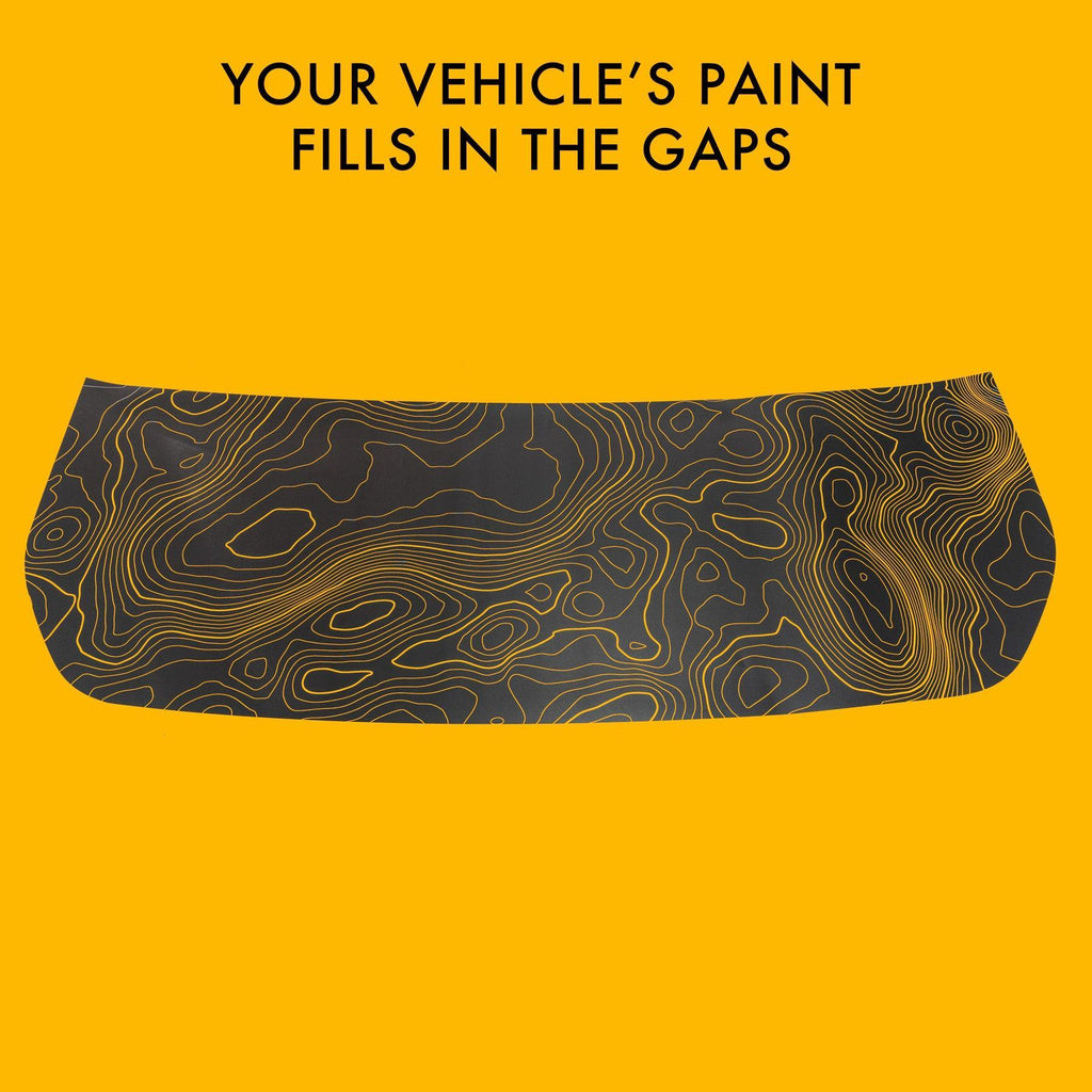 Stealth Topographic Map Hood Overlay (Printed Series) - 2021+ Bronco StickerFab
