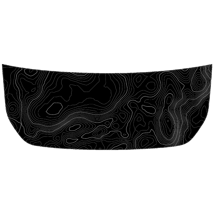 Stealth Topographic Map Hood Overlay (Printed Series) - 2021+ Bronco StickerFab