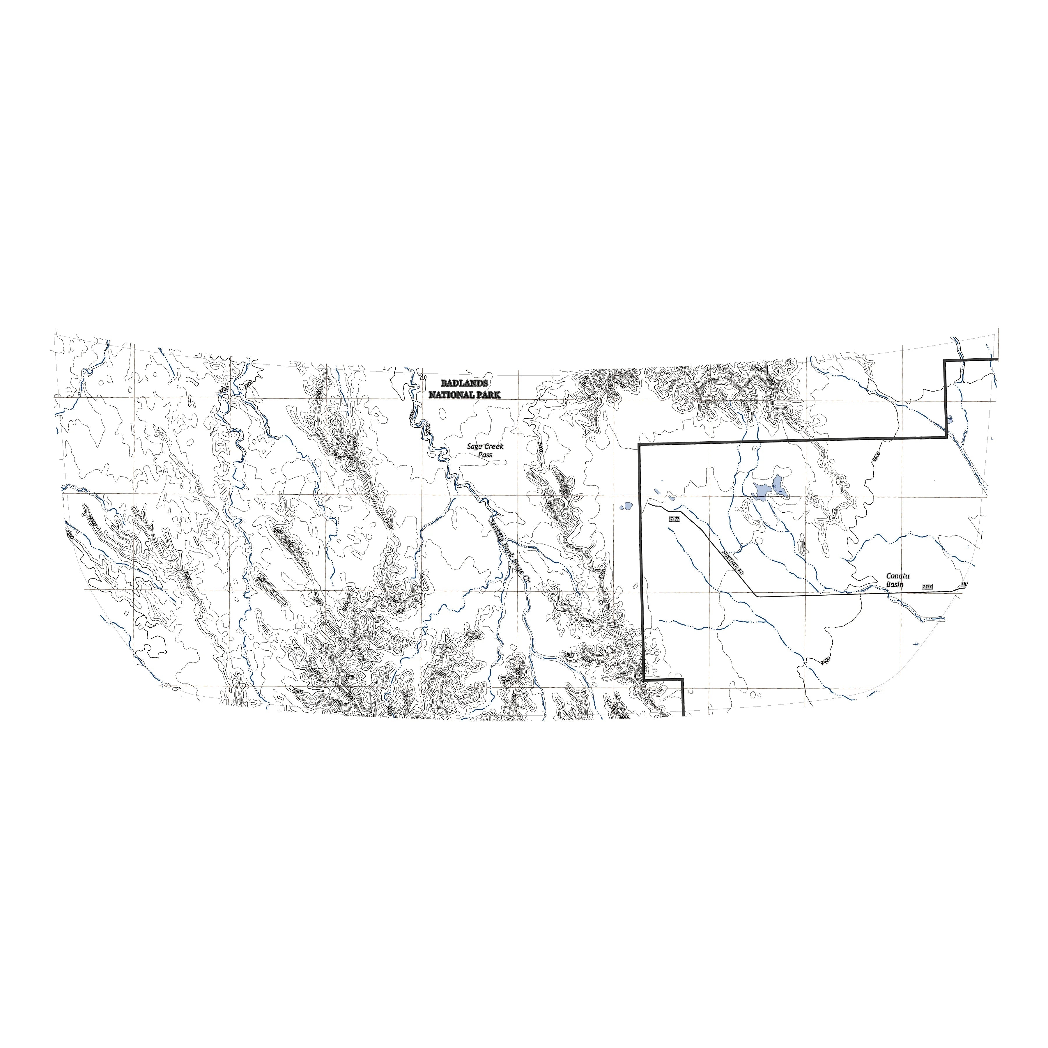 Stealth Clear Badlands Topographic Map Hood Overlay - 2021+ Bronco StickerFab