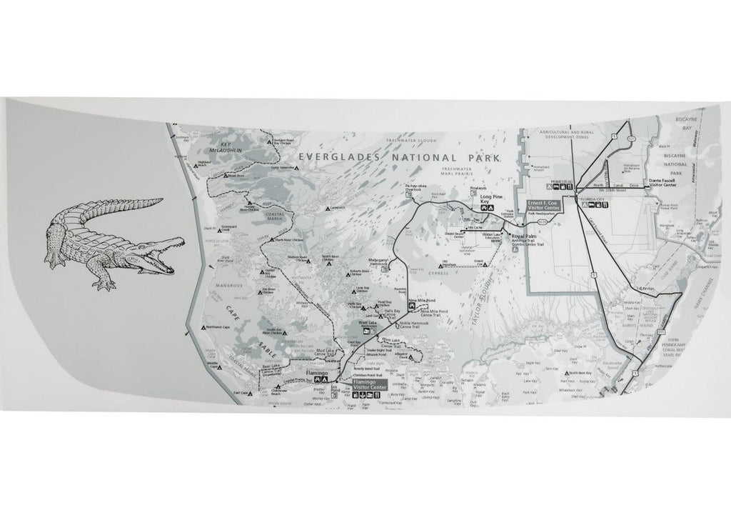 Stealth Clear Everglades Topographic Map Hood Overlay - 2021+ Bronco StickerFab