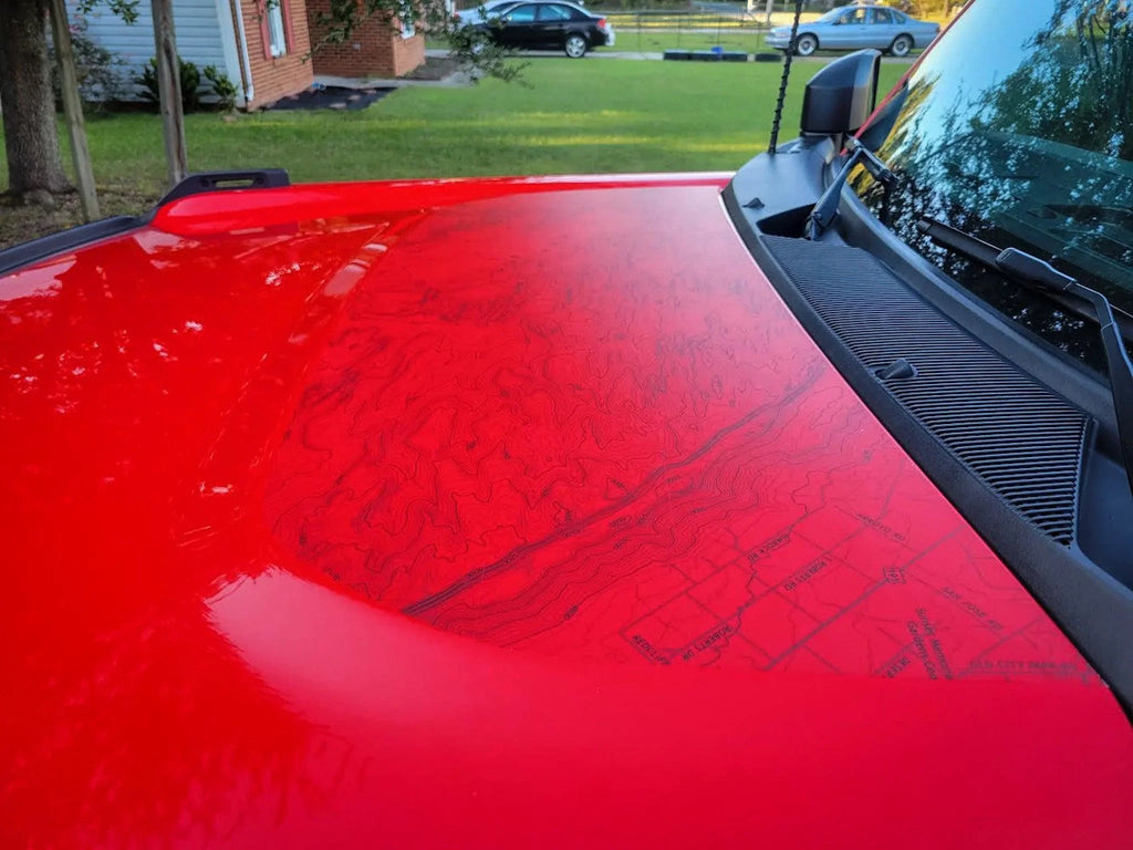 Stealth Clear Moab Topographic Map Hood Overlay - 2021+ Bronco StickerFab