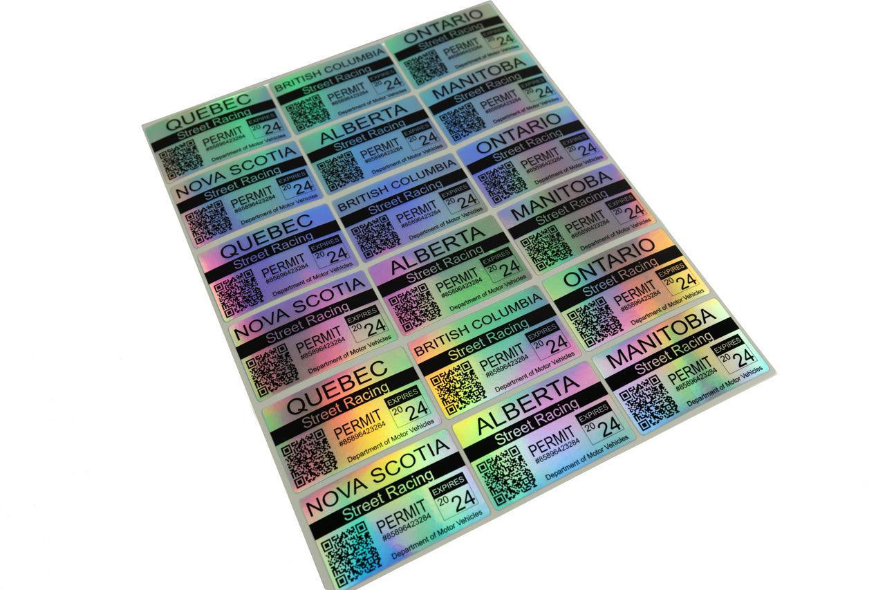 Street Racing Permit Sticker 3.5" - Canada All Provinces StickerFab