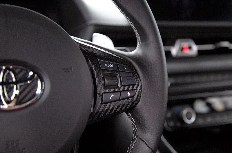 "Supra" Steering Wheel Trim Overlays (Full Set) - 2020+ Supra StickerFab