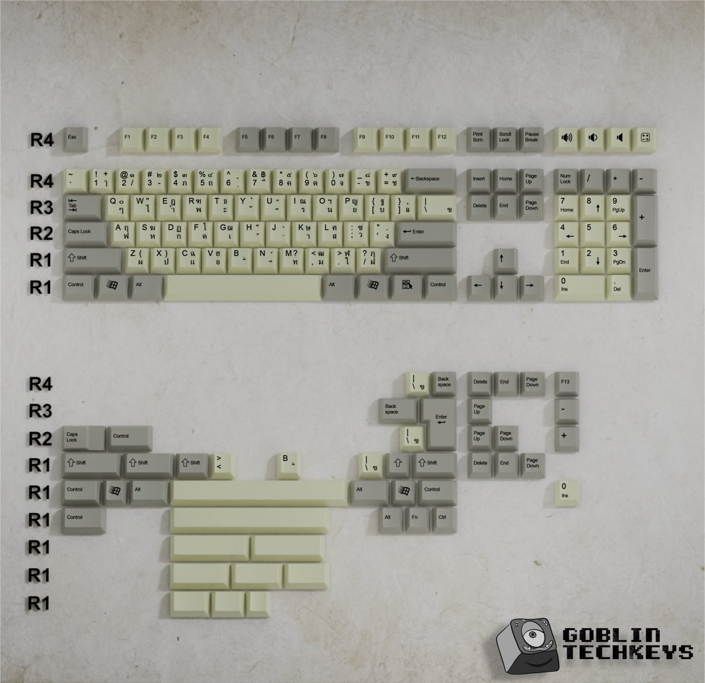 Thai Classic Vintage Keycaps Set | Retro Keycaps Goblintechkeys