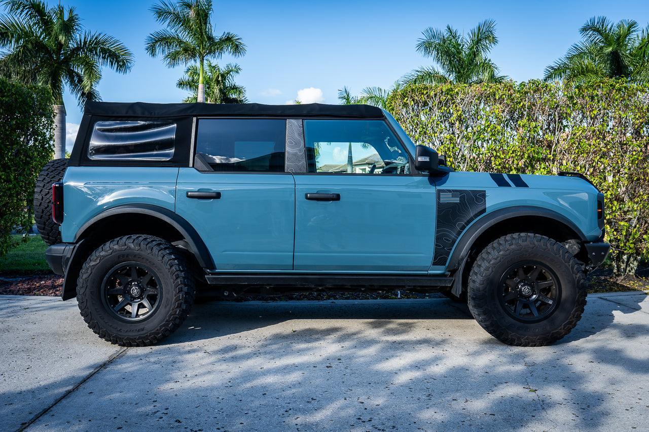 Topo American Flag Fender Overlays - 2021+ Bronco StickerFab