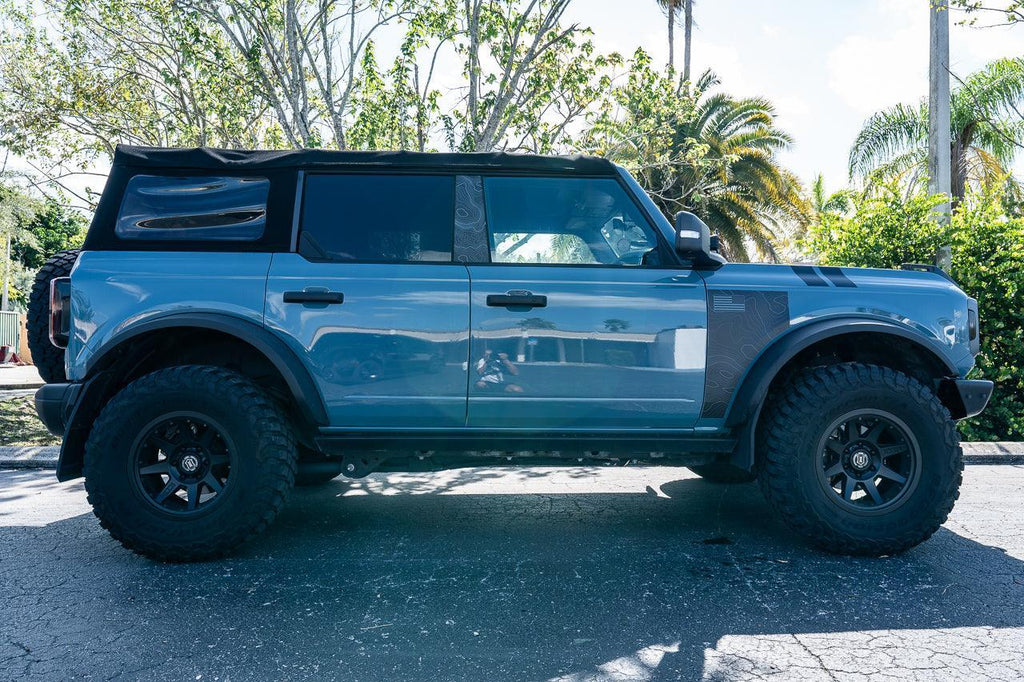 Topo American Flag Fender Overlays - 2021+ Bronco StickerFab