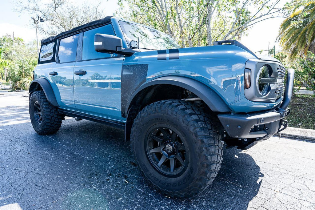 Topo American Flag Fender Overlays - 2021+ Bronco StickerFab