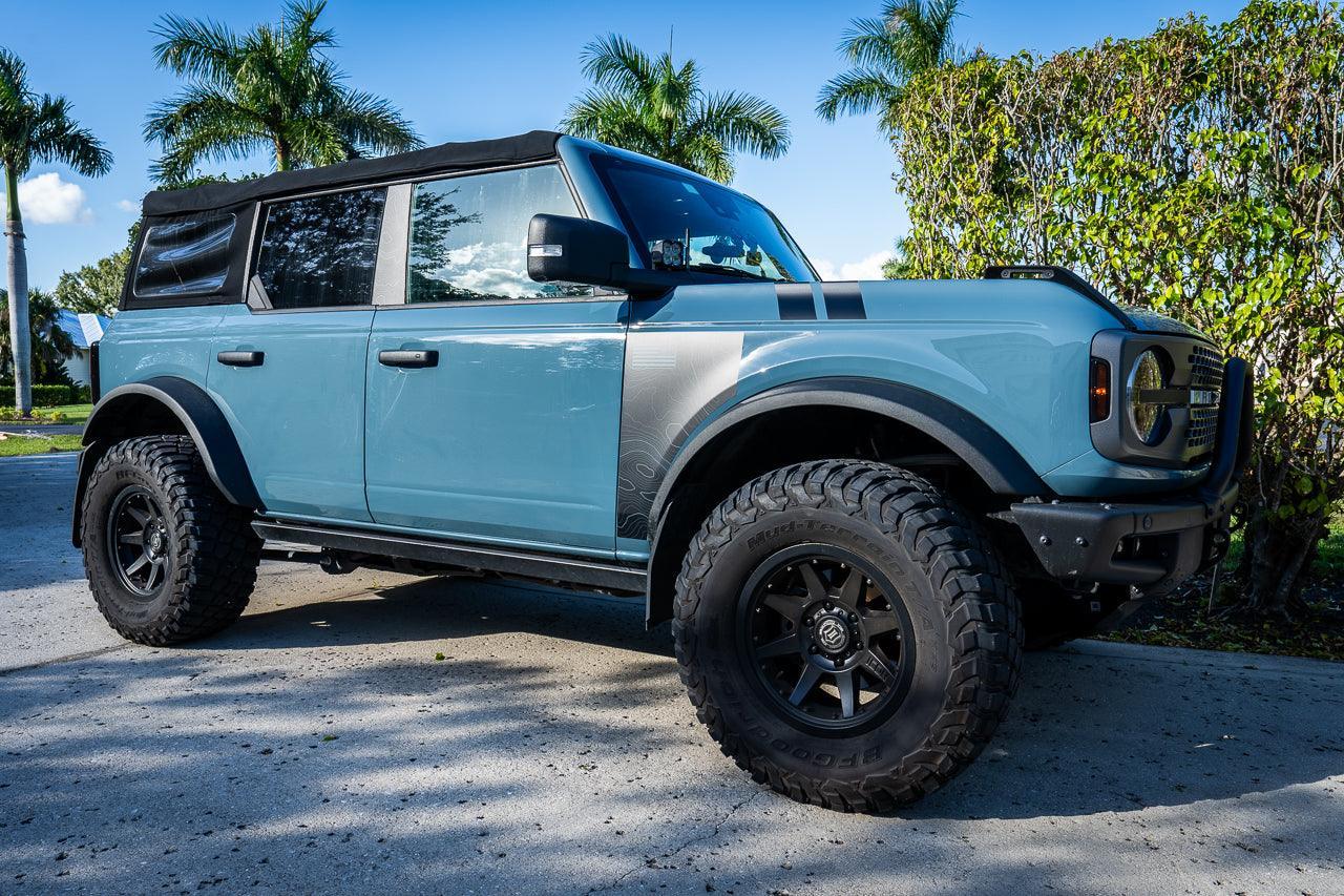 Topo American Flag Fender Overlays - 2021+ Bronco StickerFab