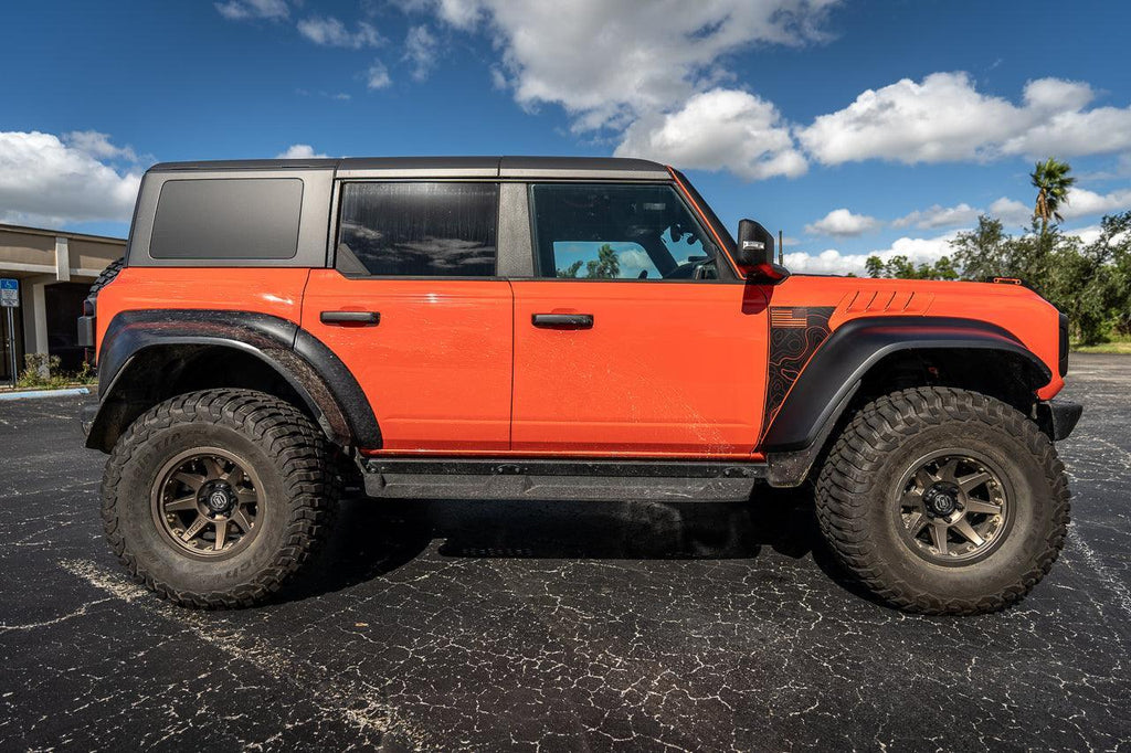 Topo American Flag Fender Overlays (Clear) - 2022+ Bronco Raptor StickerFab