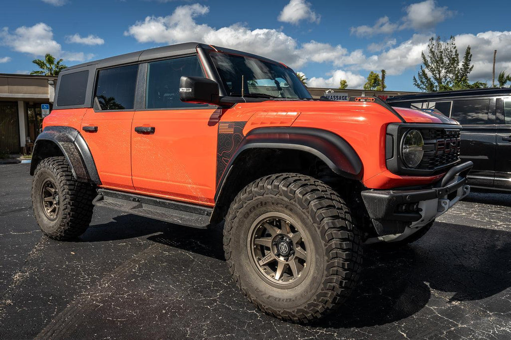 Topo American Flag Fender Overlays (Clear) - 2022+ Bronco Raptor StickerFab