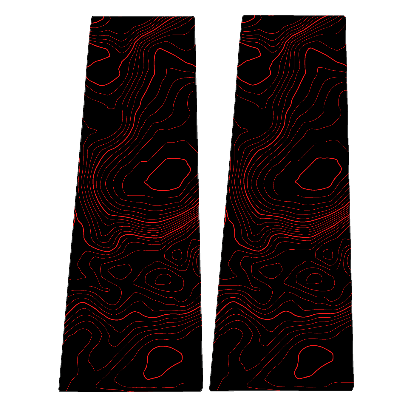 Topographic B Pillar Overlays - 2024+ Ranger StickerFab