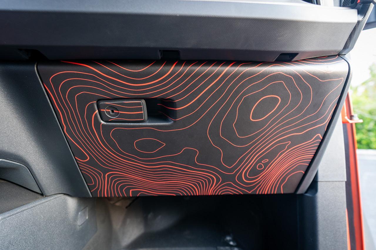 Topo Glovebox Overlay Kit (Printed Series) - 2021+ Bronco StickerFab