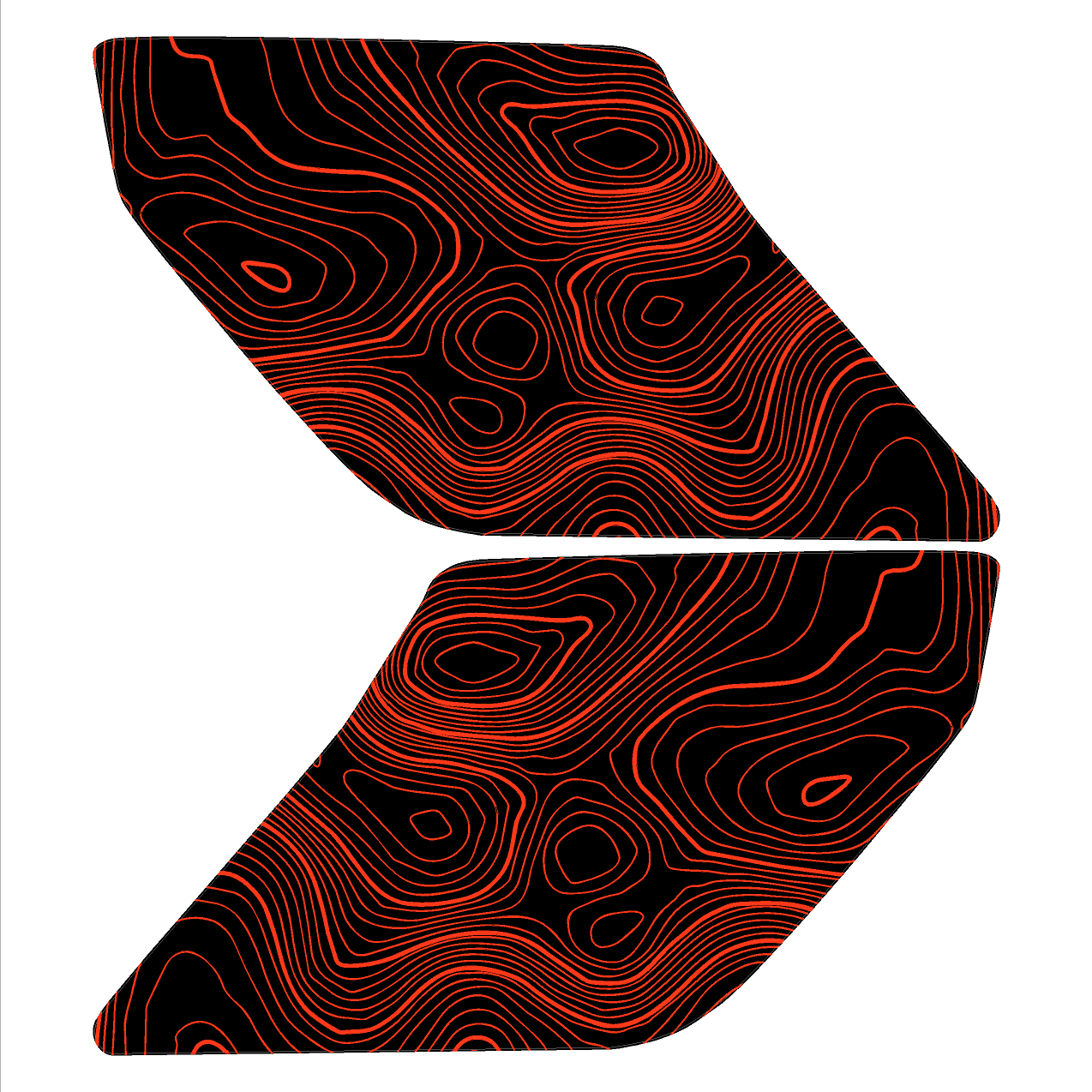 Topo Interior Sun Visor Overlays (Printed Series) - 2021+ Bronco (with Homelink) StickerFab