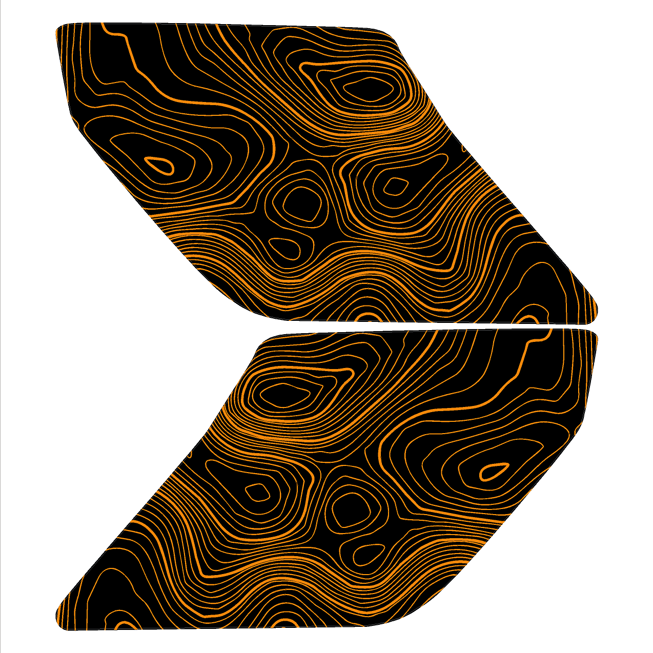 Topo Interior Lower Front Door Card Insert Overlays (Printed Series) - 2021+ Bronco 4 Door StickerFab