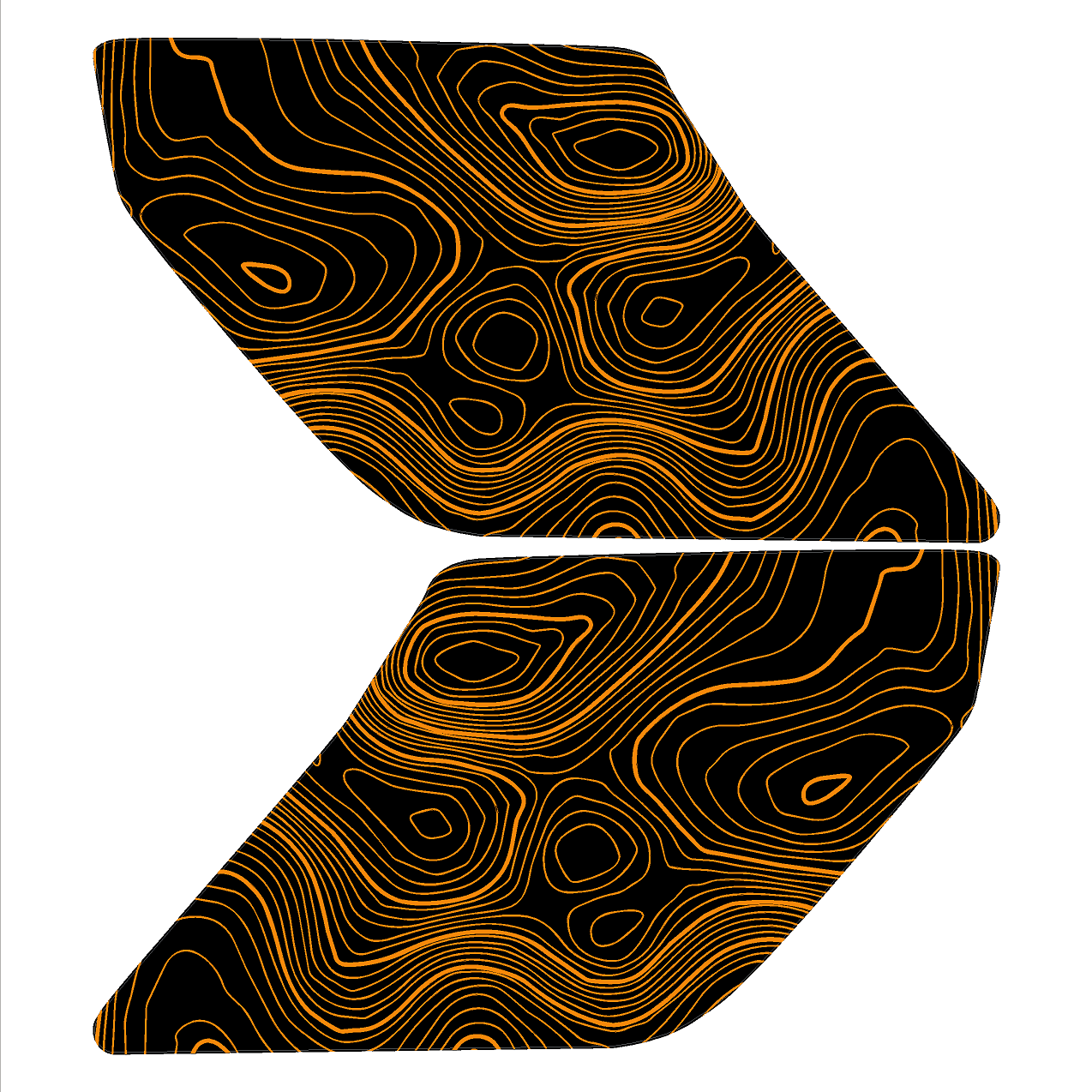Topographic Interior Sun Visor Overlays - 2024+ Ranger Raptor (with Homelink) StickerFab