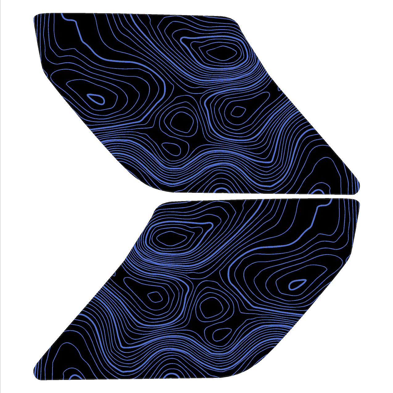 Topographic Interior Sun Visor Overlays - 2024+ Ranger Raptor (with Homelink) StickerFab