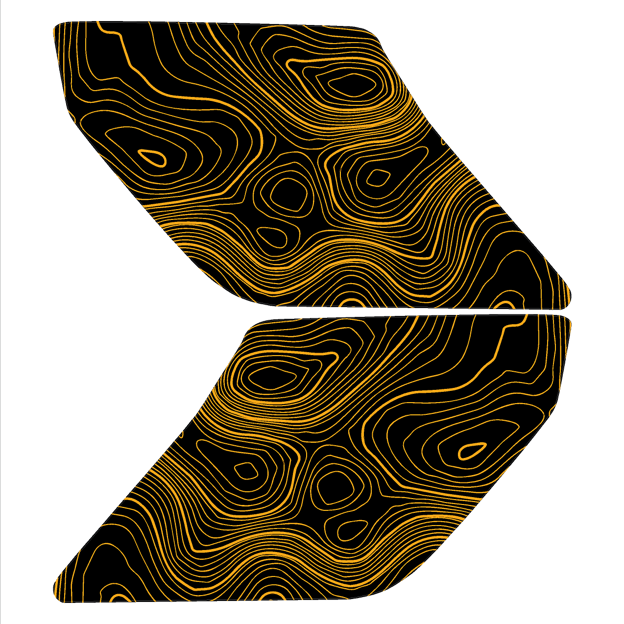 Topo Interior Lower Front Door Card Insert Overlays (Printed Series) - 2021+ Bronco 4 Door StickerFab