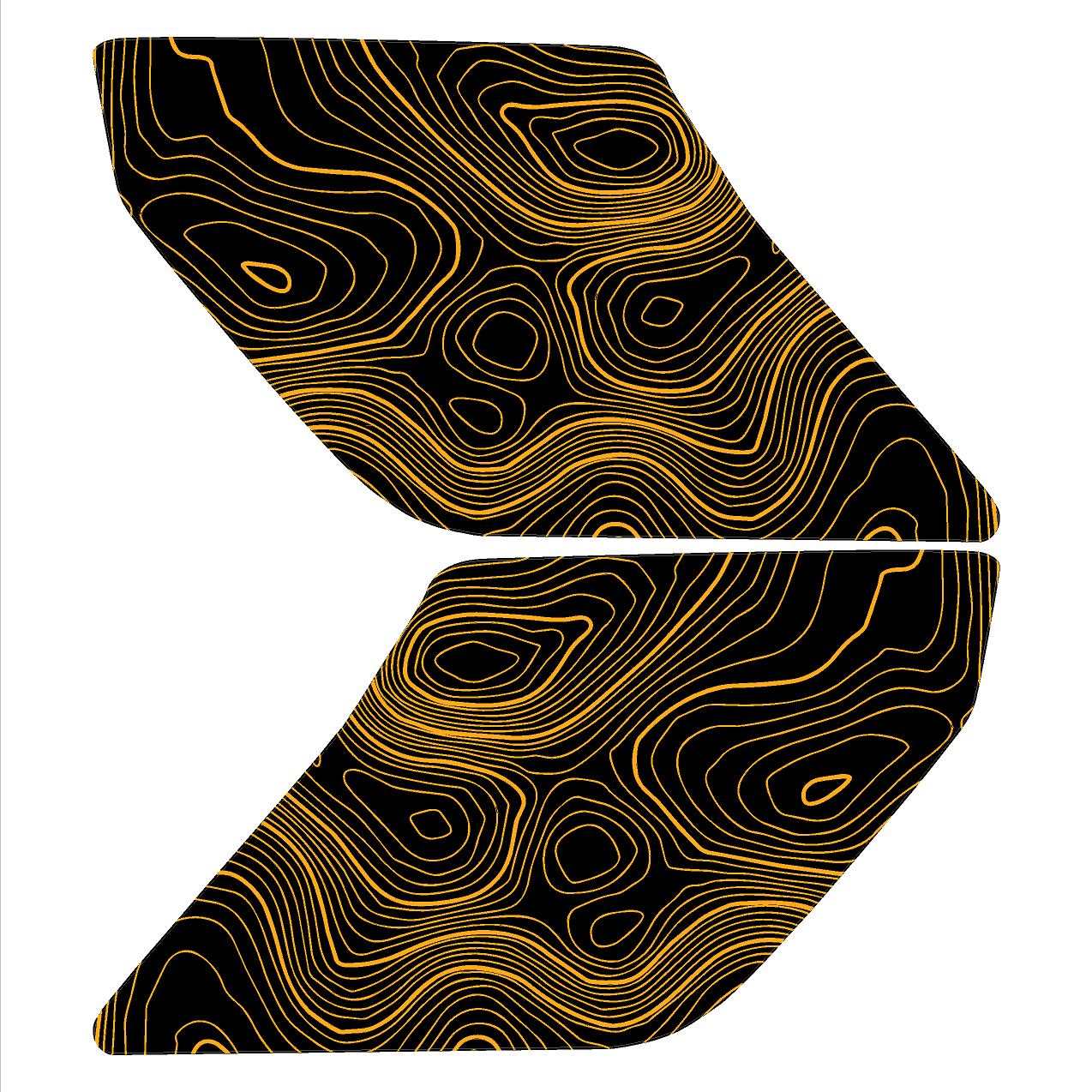 Topographic Interior Sun Visor Overlays - 2024+ Ranger Raptor (with Homelink) StickerFab