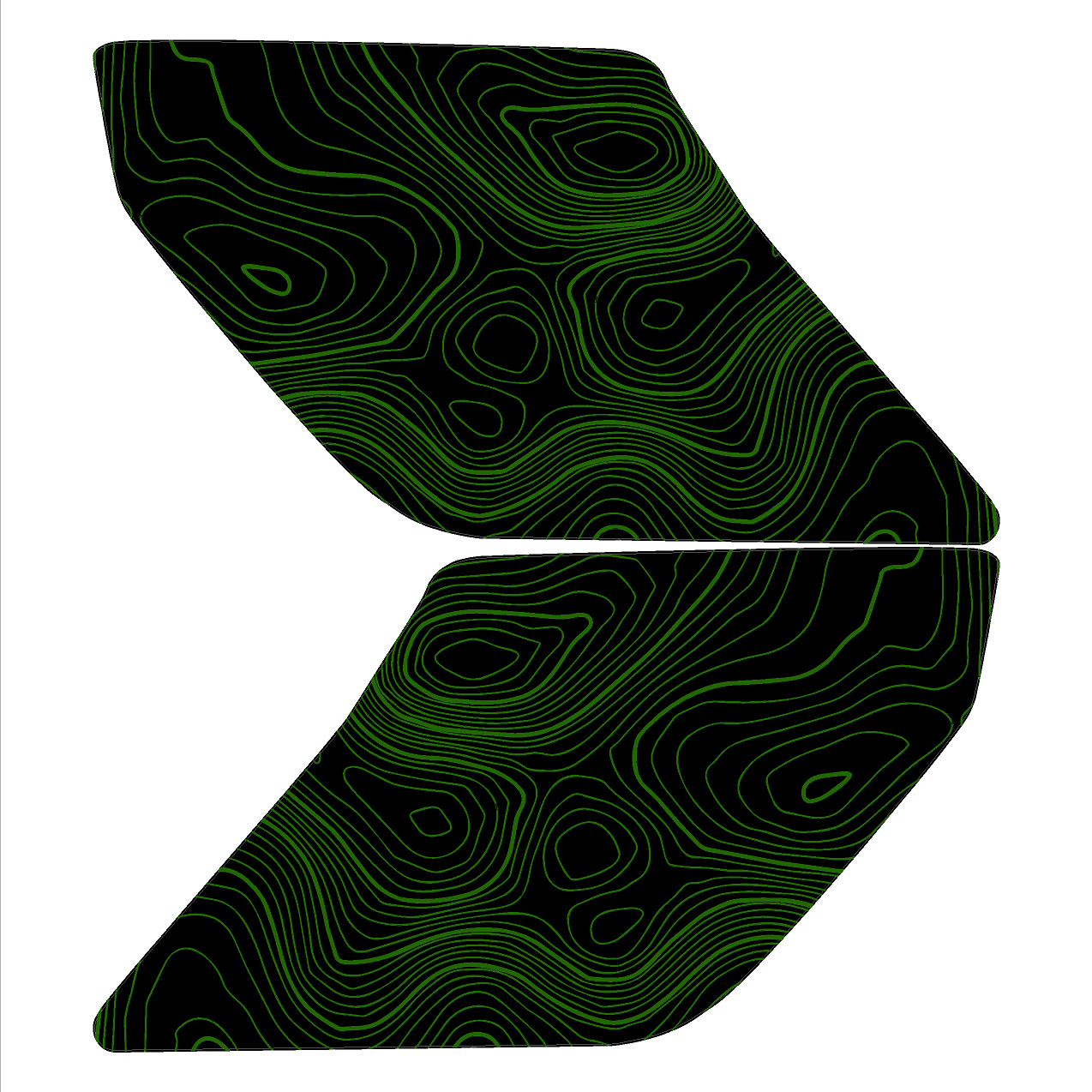 Topo Interior Lower Front Door Card Insert Overlays (Printed Series) - 2021+ Bronco 4 Door StickerFab