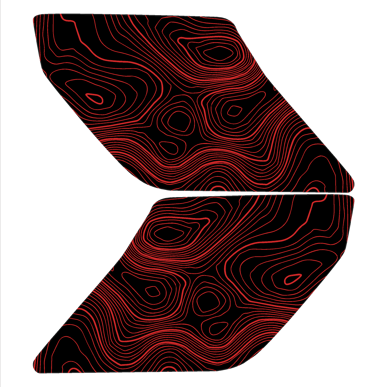 Topographic Interior Sun Visor Overlays - 2024+ Ranger Raptor (with Homelink) StickerFab