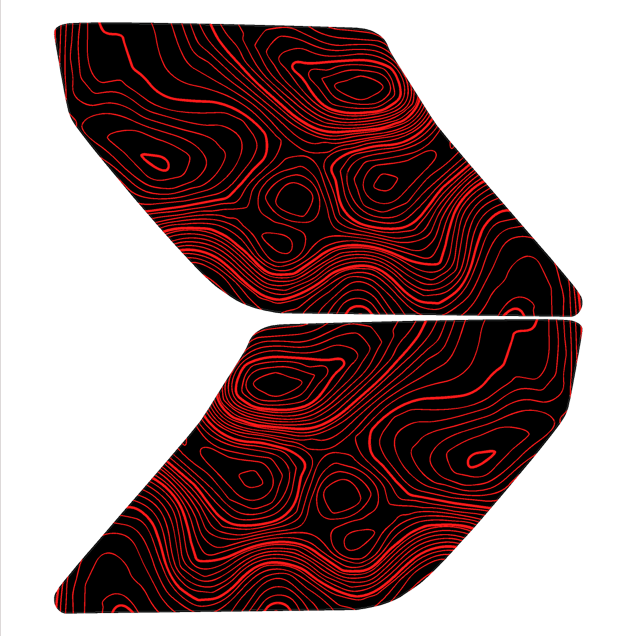 Topo Interior Lower Door Card Insert Overlays (Printed Series) - 2021+ Bronco 2 Door StickerFab