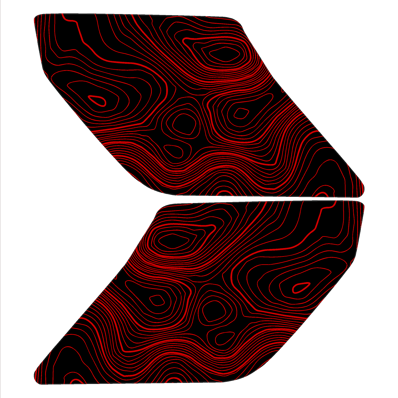 Topo Interior Lower Front Door Card Insert Overlays (Printed Series) - 2021+ Bronco 4 Door StickerFab