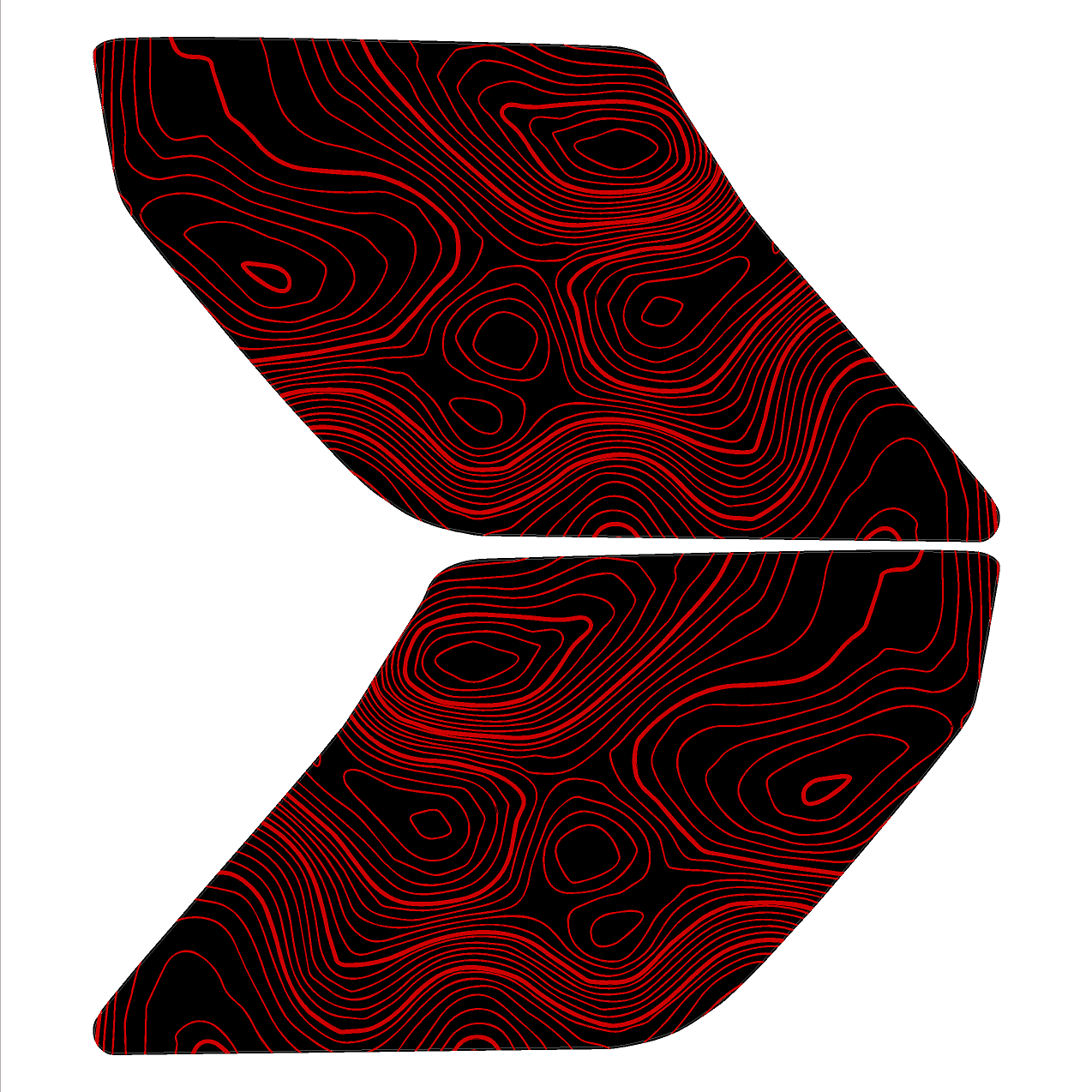 Topographic Interior Sun Visor Overlays - 2024+ Ranger Raptor (with Homelink) StickerFab