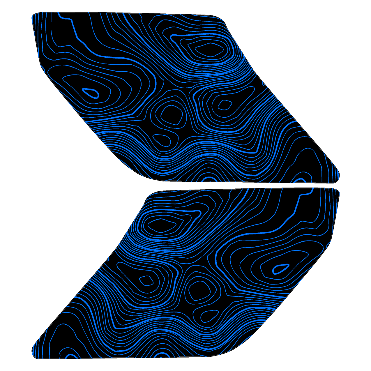 Topographic Interior Sun Visor Overlays - 2024+ Ranger Raptor (with Homelink) StickerFab