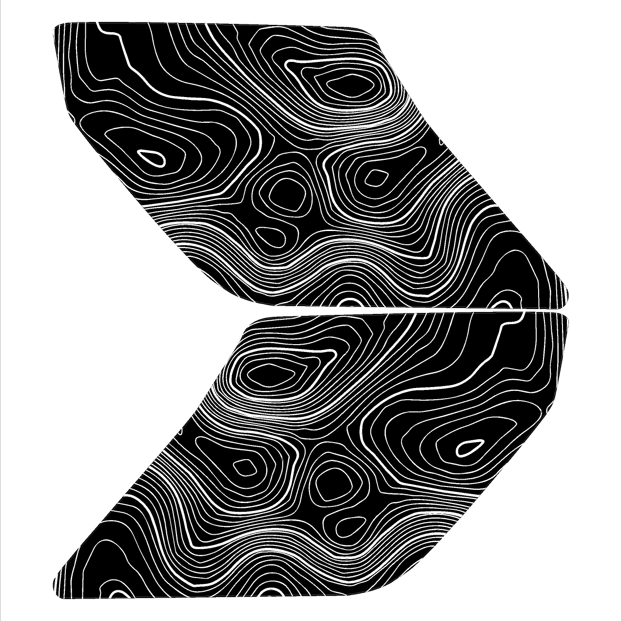 Topographic Interior Sun Visor Overlays - 2024+ Ranger Raptor (with Homelink) StickerFab