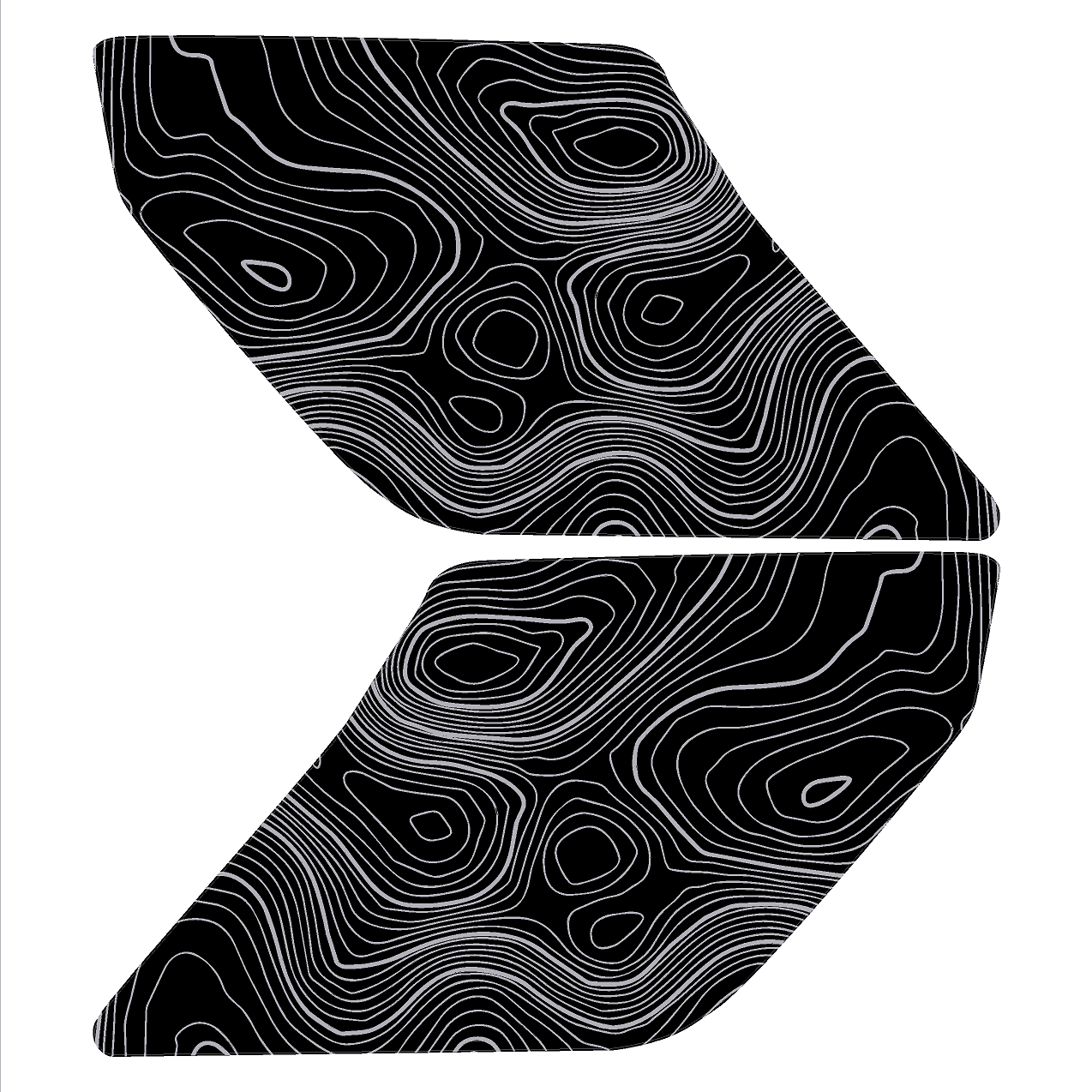 Topo Interior Lower Front Door Card Insert Overlays (Printed Series) - 2021+ Bronco 4 Door StickerFab