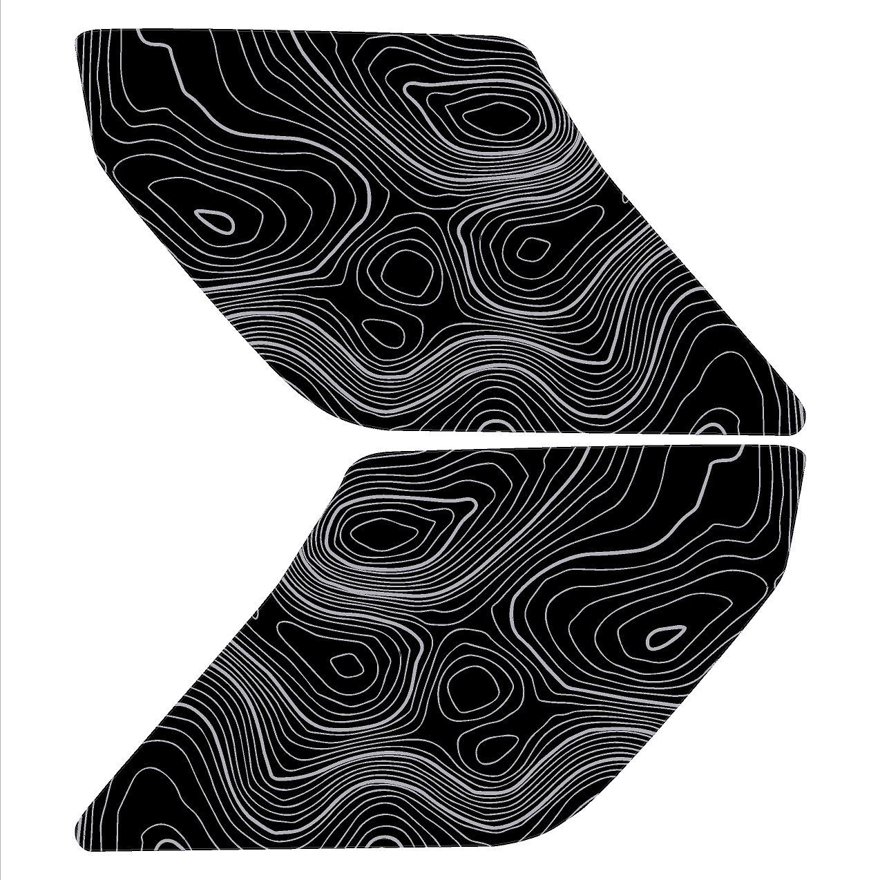 Topo Interior Sun Visor Overlays (Printed Series) - 2021+ Bronco (with Homelink) StickerFab