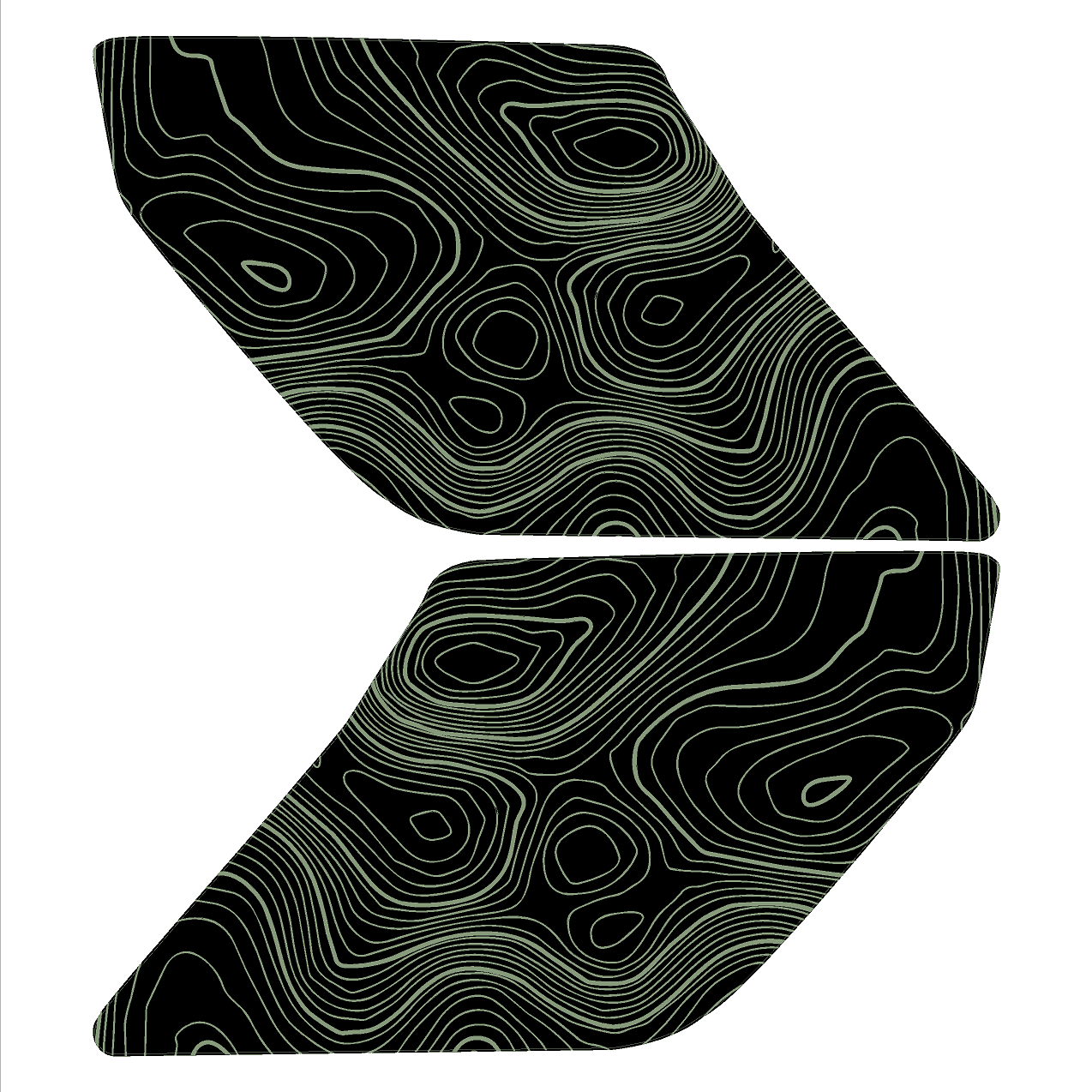 Topo Interior Lower Door Card Insert Overlays (Printed Series) - 2021+ Bronco 2 Door StickerFab